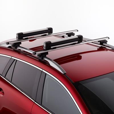Barre Portapacchi Per Mazda CX-80 2024-2025 Modello ACE-2 - In Alluminio Grigio, Carico Max 75 Kg, Con Serratura Antifurto