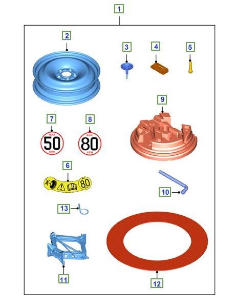 Genuine Ford C-Max 2011 Onwards Spare Wheel Kit Including Foam Fillers 1827860