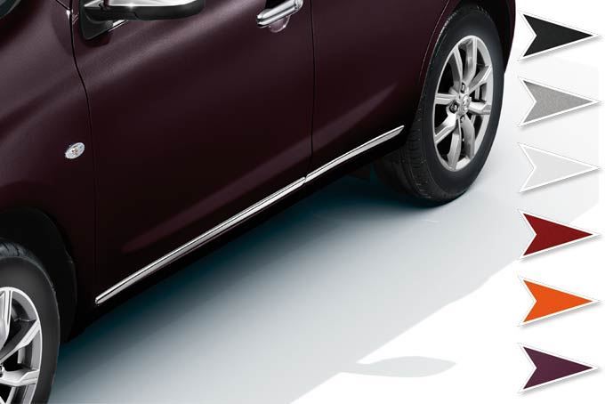 Genuine Nissan Micra 08/13> Lower Door Strips - Set of 4 - Red (KE6051HA20RD)