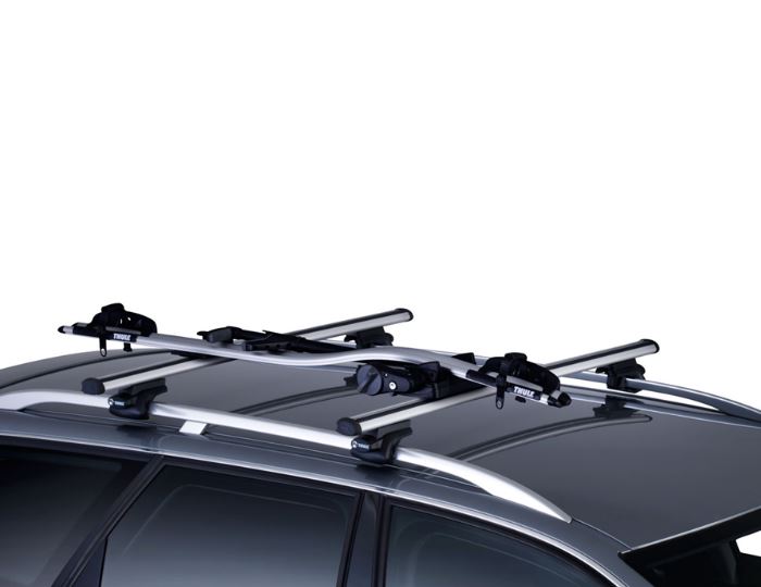 Twin Pack Thule 598 Cycle Carrier / Roof Mounted ProRide / Upright INCLUDE WHEEL LOCK