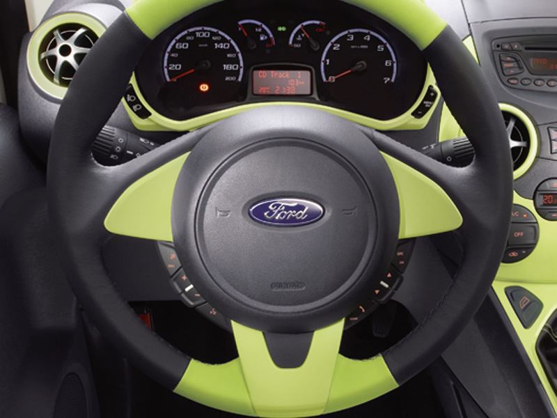 Genuine Ford Ka Leather Steering Wheel - Black/Jump (1573519)