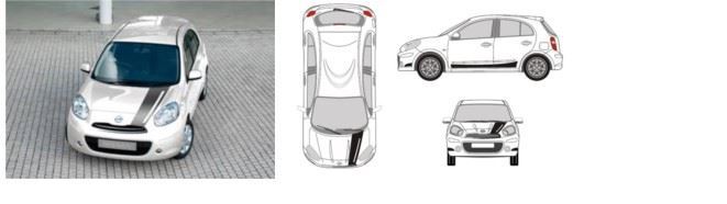 Genuine Nissan Micra (07/10 - 08/13) Decal Stripe Kit Dark Grey (KE5371H024GD)
