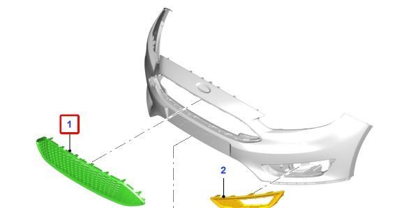 Genuine Ford Focus (10/2014>) Front Upper Bumper Grille (1883657)