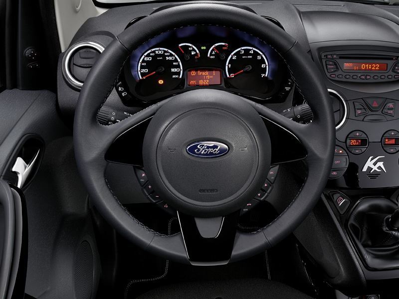 Genuine Ford Ka Leather Steering Wheel - Black Leather / Piano Black (1730 351)