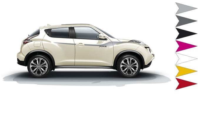 Nissan Juke (2014 >) Side Stripes / Flash - White (99998-86030)