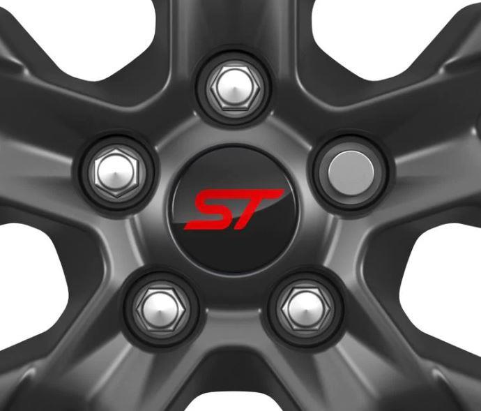 Genuine Ford Puma Centre Cap Button Type, Gloss Black, With Red ST Logo - 2566957
