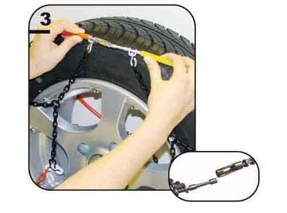 Green Valley TXR9 Winter 9mm Snow Chains - Car Tyre for 15 " Wheels 7,50R15