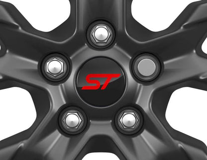 Genuine Ford Kuga 2020> Centre Cap Button Type, Gloss Black, With Red ST Logo