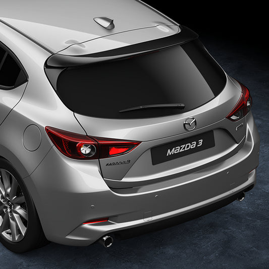 Genuine Mazda 3 2016> Rear roof spoiler Hatchback, In Jet Black