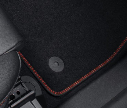 Genuine Ford Fiesta 2017> Full set of Carpet Mats in Black with Red Stitching