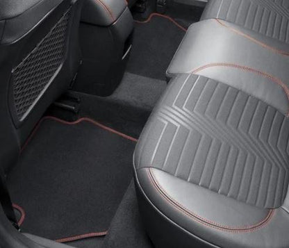 Genuine Ford Fiesta 2017> Full set of Carpet Mats in Black with Red Stitching