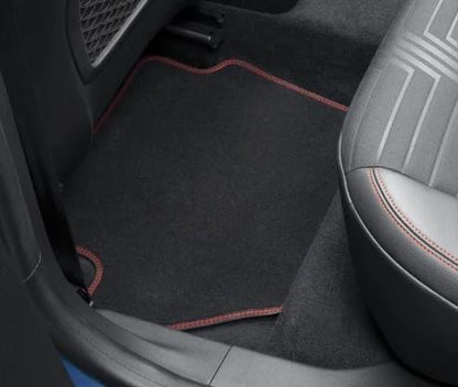 Genuine Ford Fiesta 2017> Full set of Carpet Mats in Black with Red Stitching