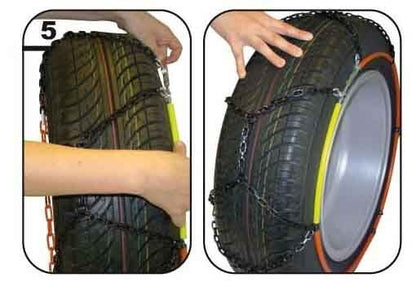 Green Valley TXR9 Winter 9mm Snow Chains - Car Tyre for 14 " Wheels 195/40R14