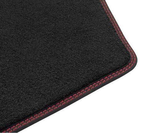 Genuine Ford Fiesta 2017> Full set of Carpet Mats in Black with Red Stitching