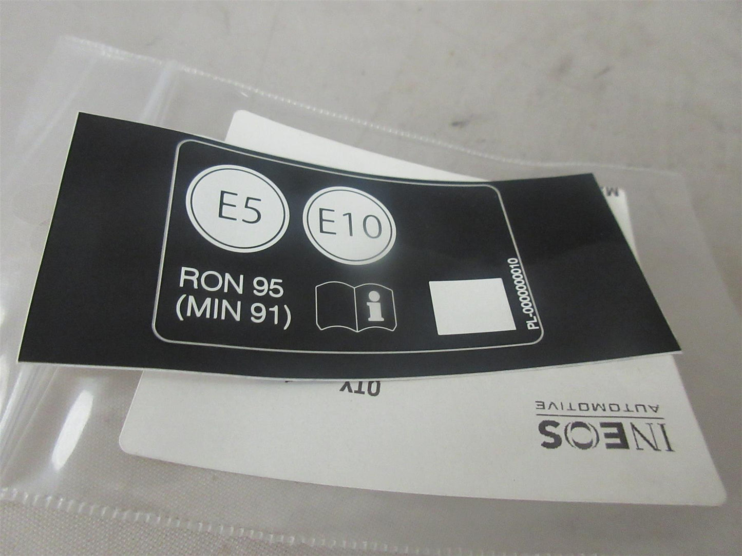 Genuine Ineos Grenadier 2023 FUEL LABEL