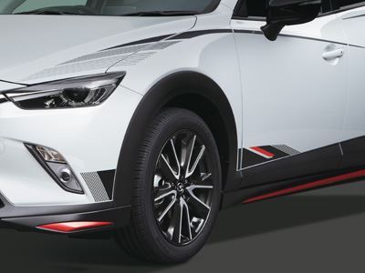 Genuine Mazda CX-3 2018> Black,Red and Silver Body decal side lower -DD2FV3040D3