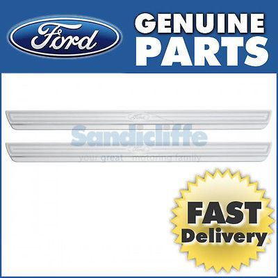 Ford Fiesta Front Door Sill Protectors - 3dr, Aluminium ‘Ford’ Logo 1456589