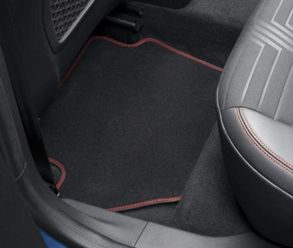 Genuine Ford Puma 2020> Set of Rear Velour Floor Carpet Mats Red Stitching RHD